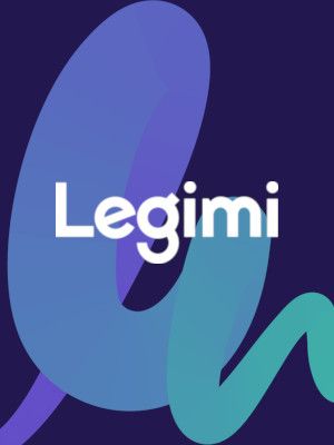 Logo platformy Legimi na firmowym tle